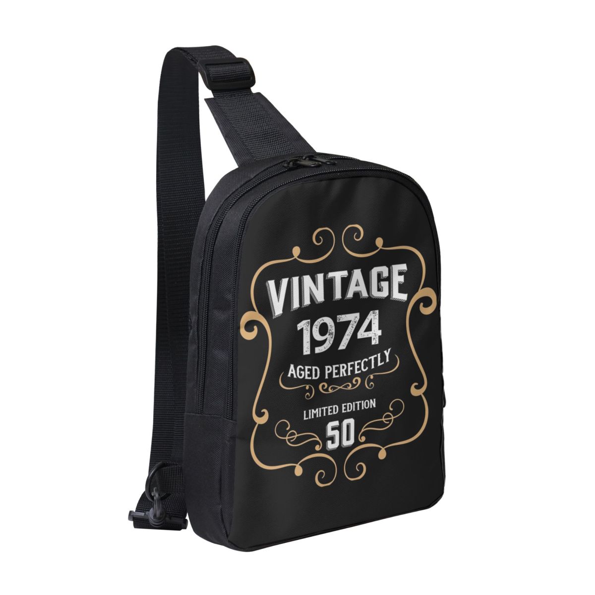 Sling Backpack Shoulder - 50th Birthday Vintage 1974 Aged Perfectly