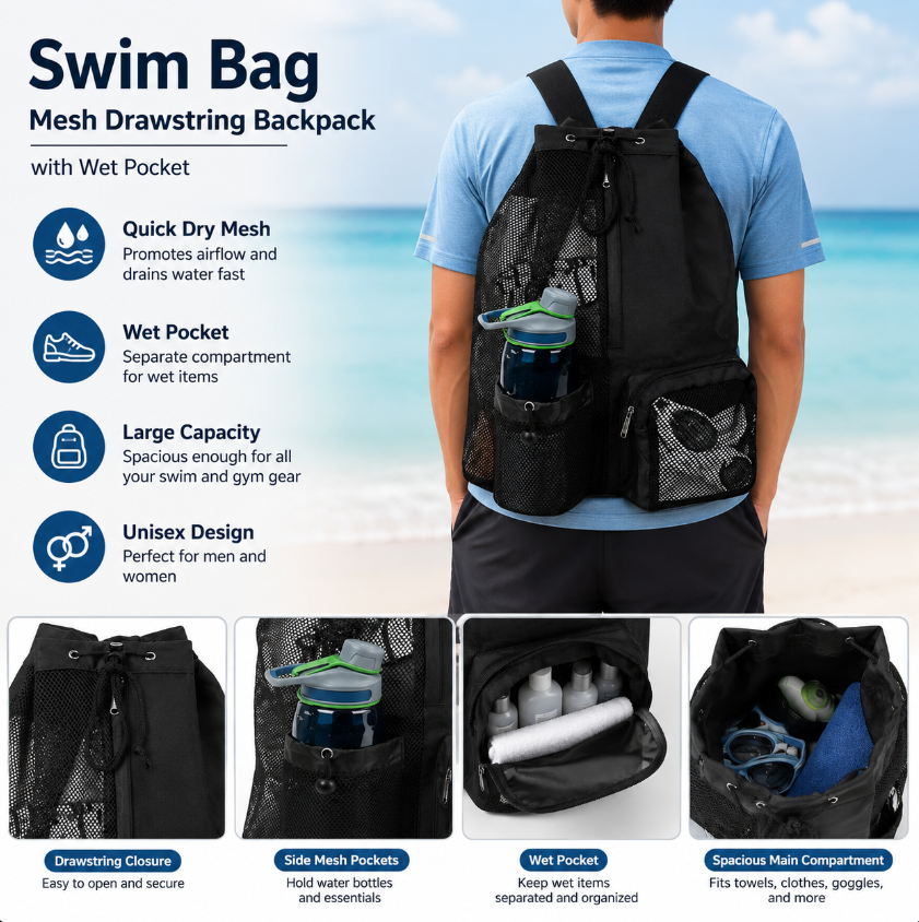 Drawstring Beach Storage Bag M - огляд і ціна Drawstring Gym Bag
