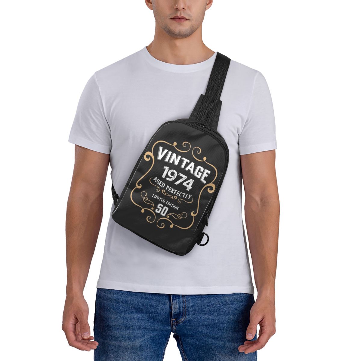50th Birthday Vintage 1974 Age - огляд і ціна Sling Backpack Shoulder
