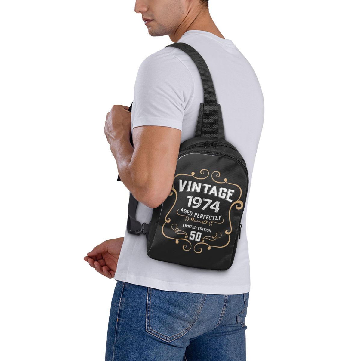 50th Birthday Vintage 1974 Age - огляд і ціна Sling Backpack Shoulder