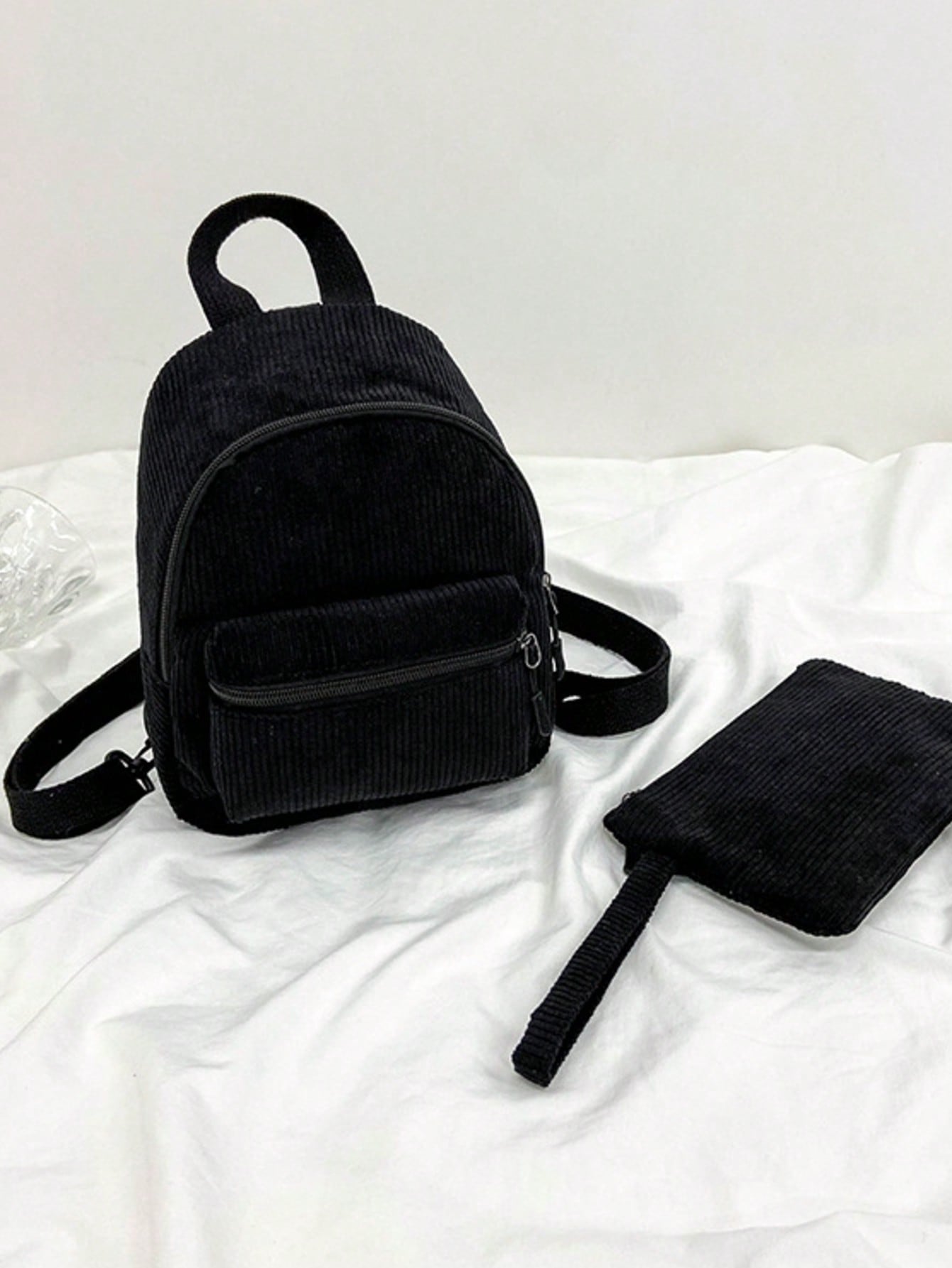 Solid Color Corduroy Fabric Fa - огляд і ціна Fashion Backpack Women