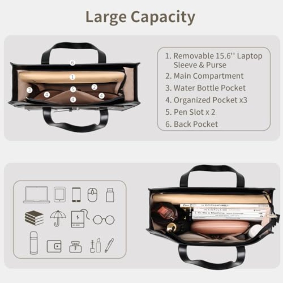 ESTARER Women's Laptop Leather - огляд і ціна Laptop Sleeve Removable