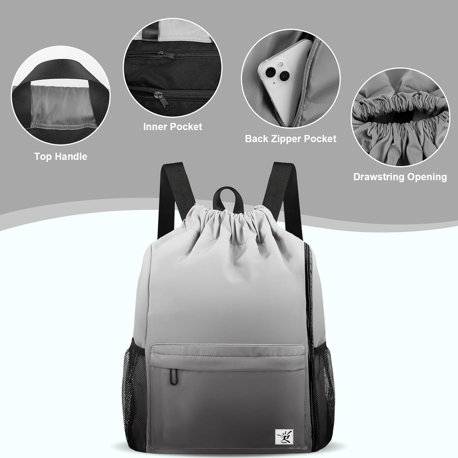 Drawstring Backpack with Mesh  - огляд і ціна Drawstring Gym Bag
