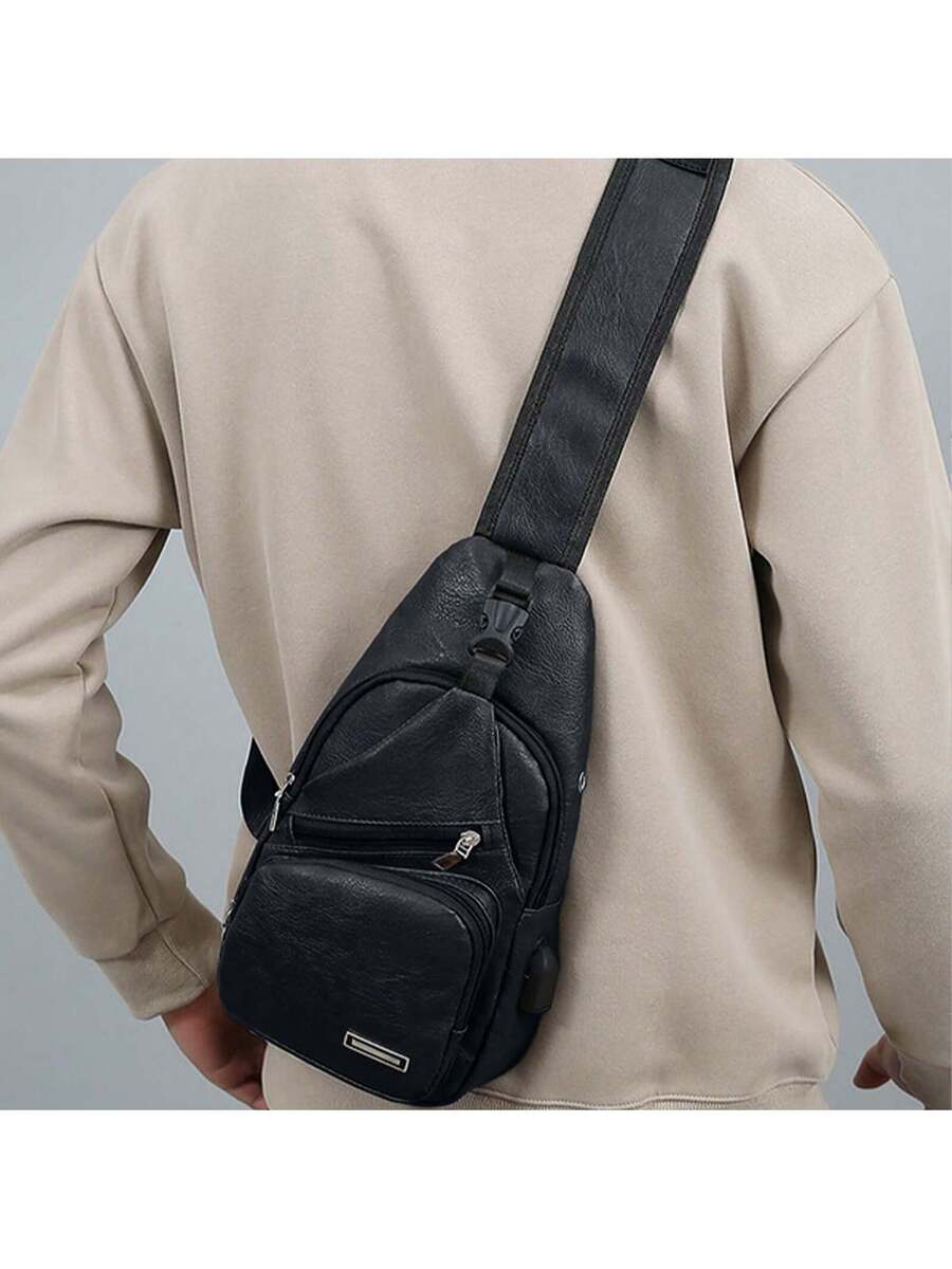 Mens Sling Bag With USB Port,  - огляд і ціна Sling Backpack Shoulder