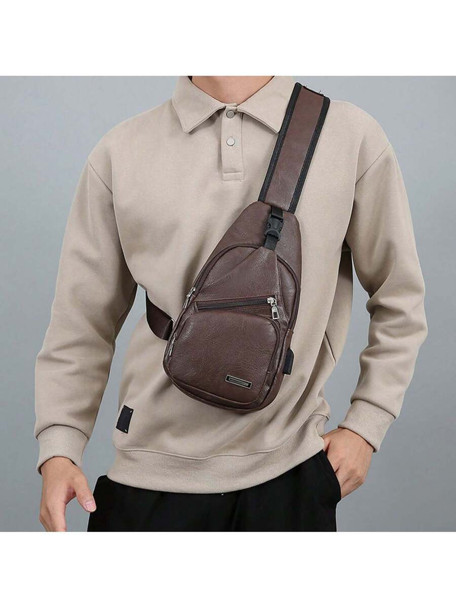 Mens Sling Bag With USB Port,  - огляд і ціна Sling Backpack Shoulder